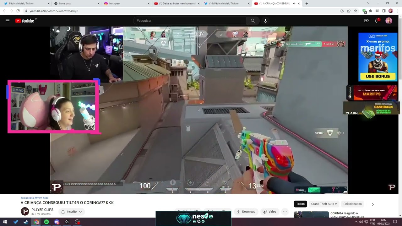 MARI REAGINDO AO CORINGA TILTANDO COM CRIANÇA NO VALORANT KKKKK | Cortes da Marifps