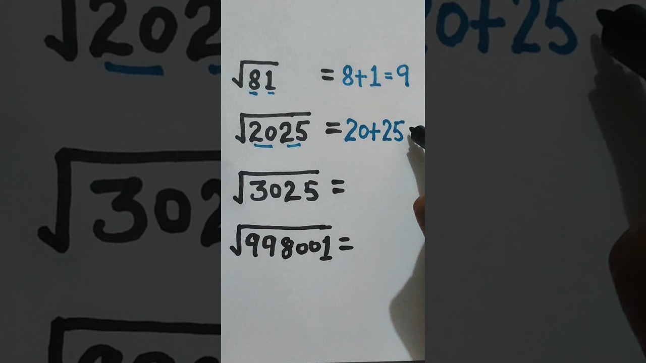 Math Tricks to Find Square root 😍⏱️#maths #daily mathematics #shorts