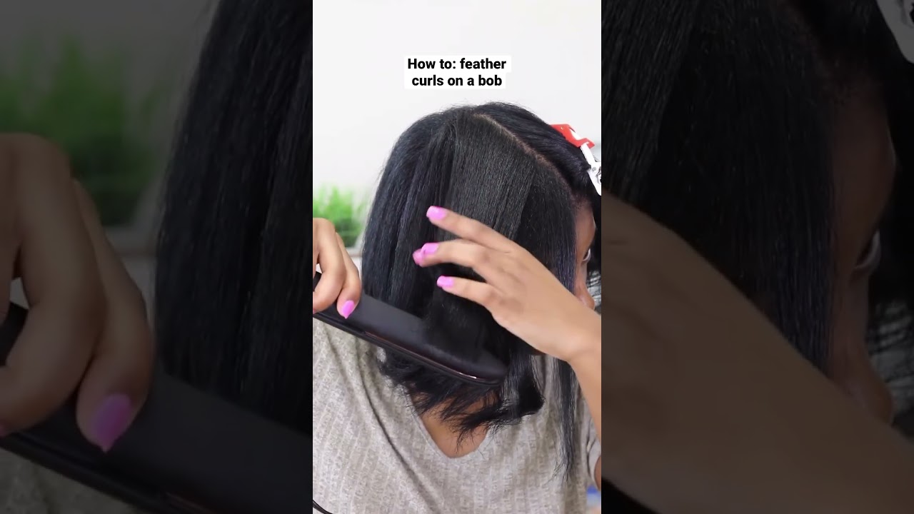 How to do feather curls on a bob. #feathercurls #bobhaircut #feathercut