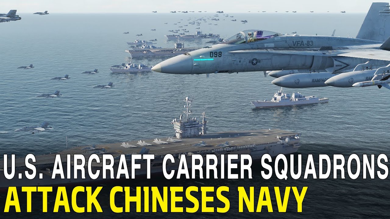 U.S. aircraft carrier squadrons attack Chinese navy. (World War Series 17)