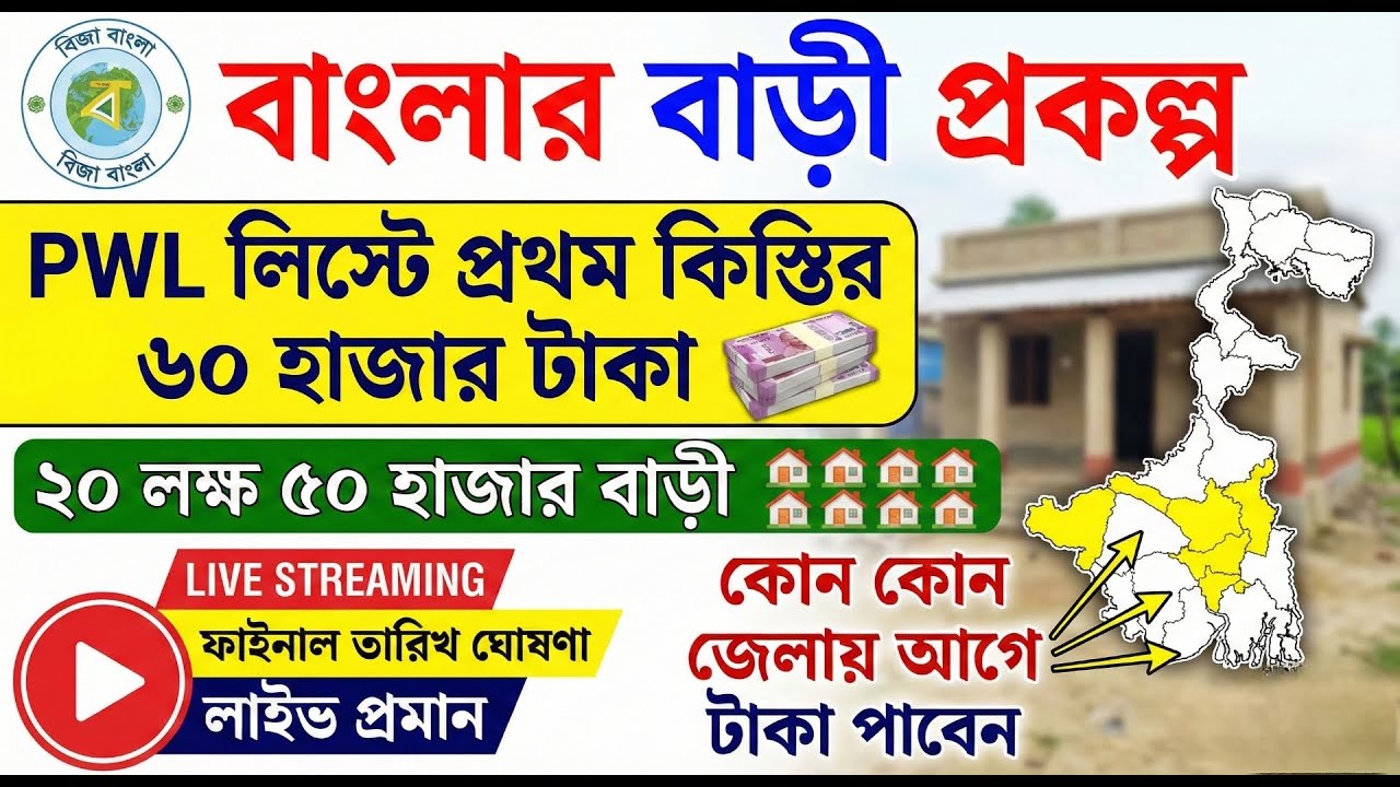 Bangla Bari PWL লিস্টে ২০ লক্ষ টাকা কবে পাবেন? | Bangla Awas Yojana | ফাইনাল তারিখ প্রকাশ