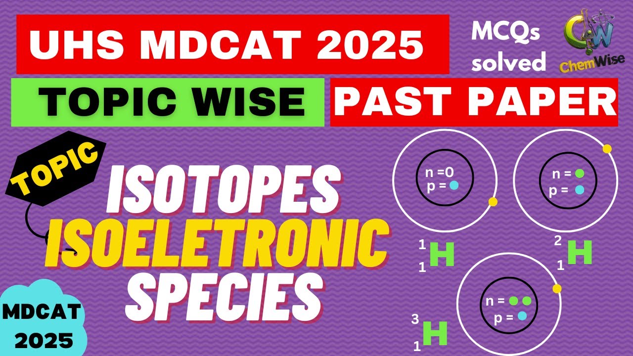 Isotopes | Isoelectronic species UHS MDCAT topic wise past papers || MDCAT 2025