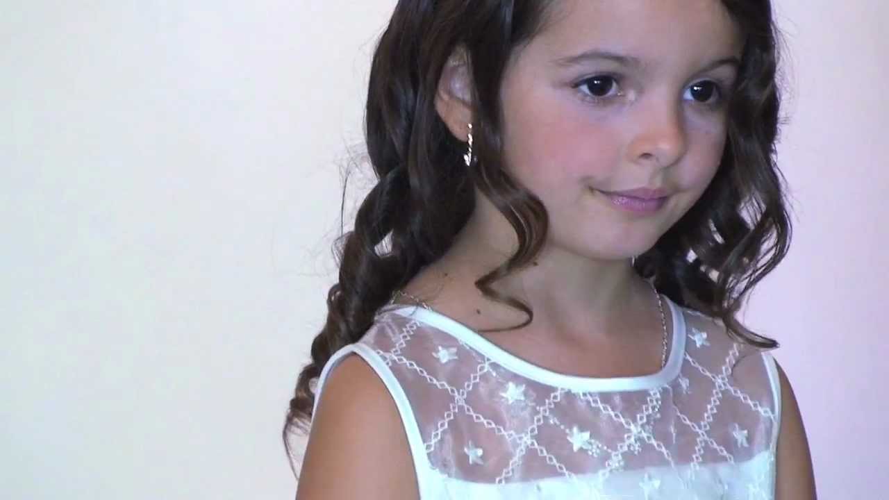 Flower Girl Dress Style 005 - Embroidered Organza Dress with Rhinestone Bow
