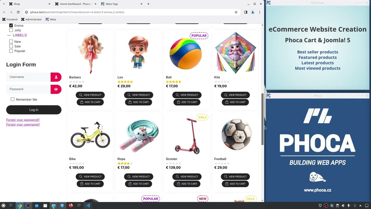 Create an e-commerce website using Joomla and Phoca Cart