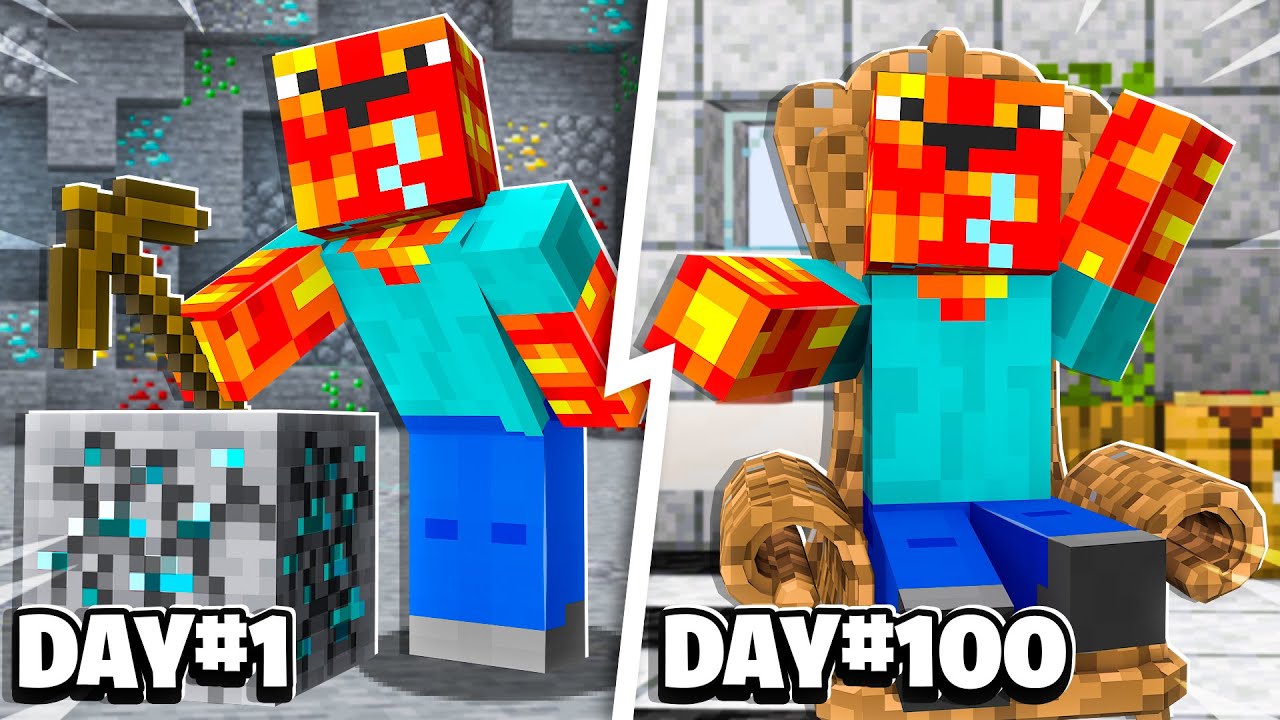 Я стал Noob1234 на 100 дней! — Minecraft