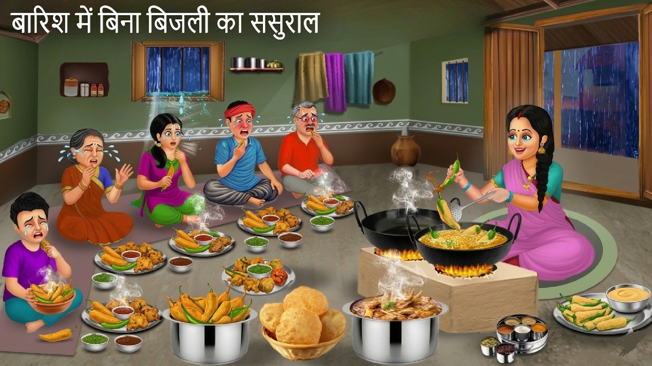 बारिश में बिना बिजली का ससुराल | In-laws house without electricity in rain | Cartoon Video