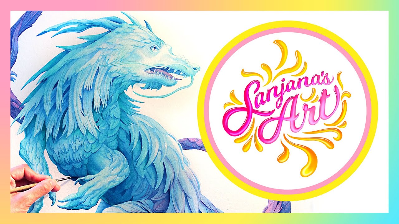 Dr. Ph. Martin's Hydrus Watercolor Painting Process Time Lapse - Sky Spirit (Extended Version)