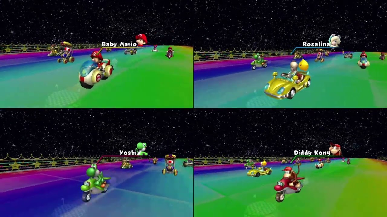 Mario Kart Wii Custom Tracks (History) ✦ 4 Players #711 (3 Tracks) Mirror