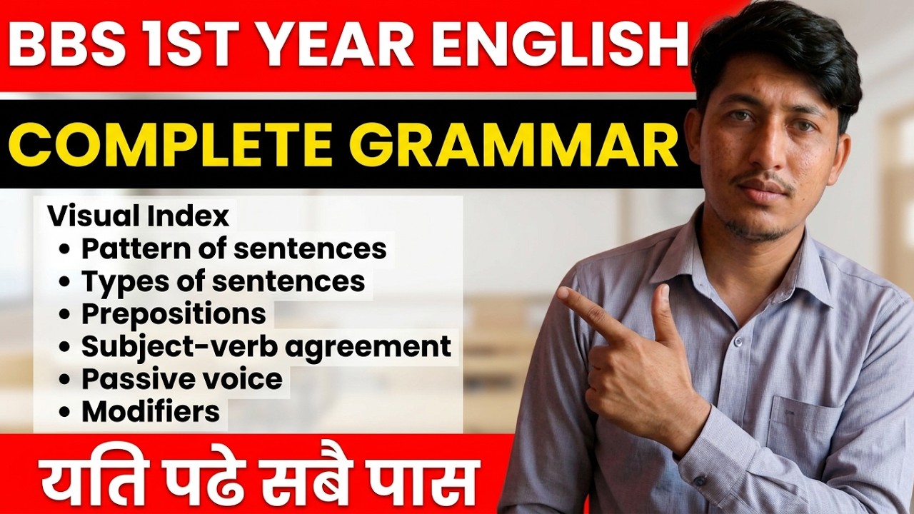 🔥 BBS 1st Year English Grammar One Shot | All Topics Explained | TU Model Question 2083
