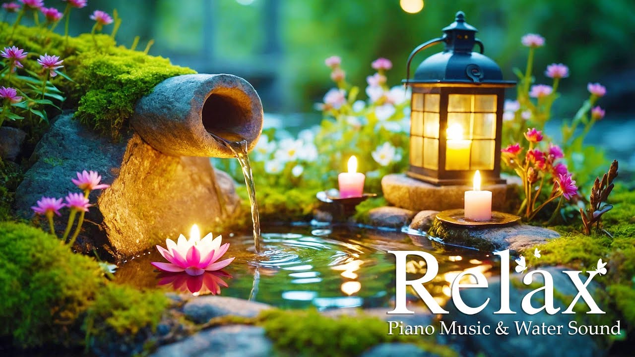 Relaxing Piano & Bamboo Water Fountain for Meditation - Stress Relieve, Anxiety, Insomnia, study #16