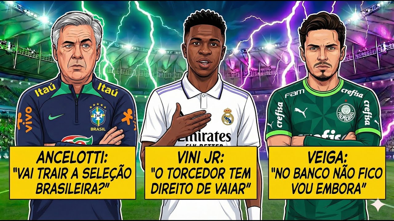 ☠️🤬ALERTA🤬☠️ Traição de Ancelotti revelada? Desabafo de Vini Jr e Veiga fora do palmeiras.
