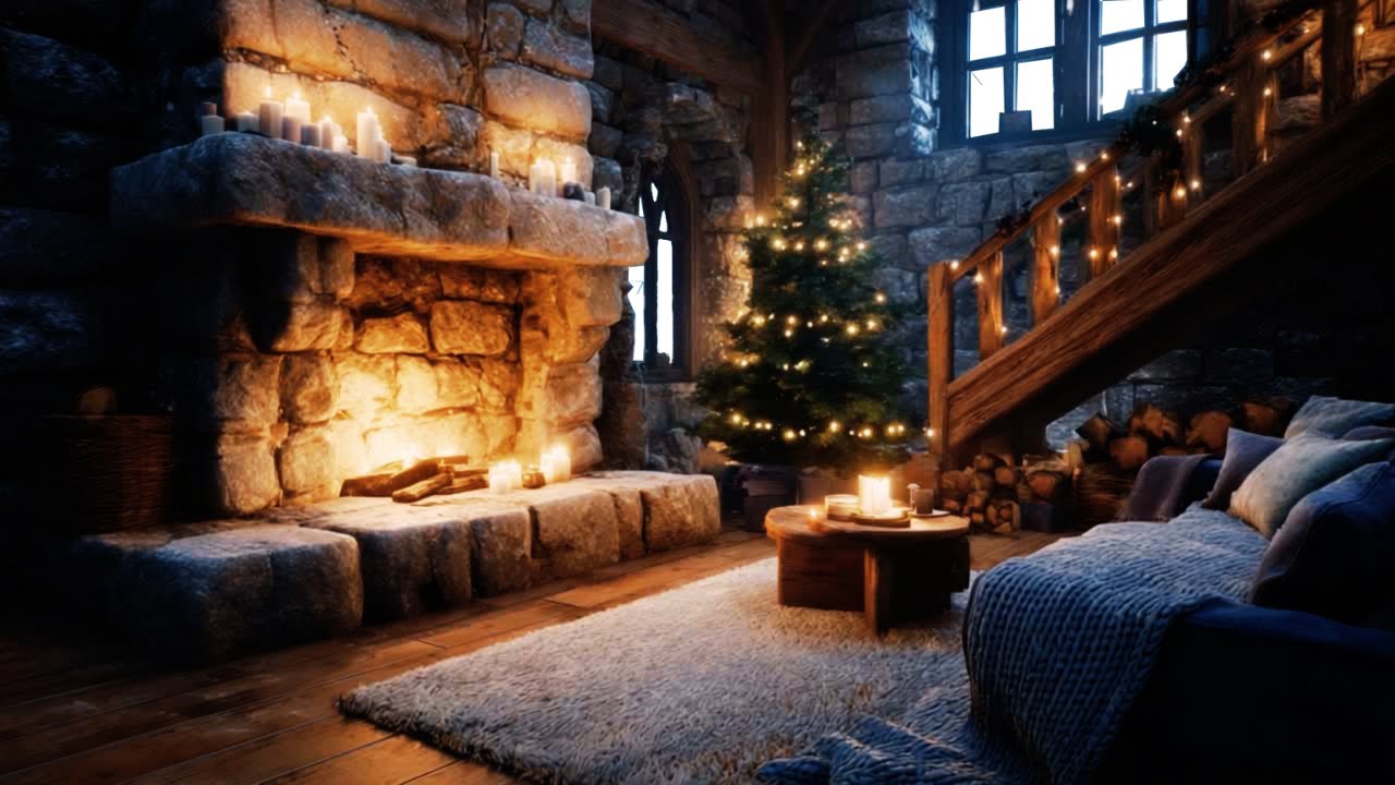 ❄️🏰 Cozy Fireplace | Snowfall & Relaxing Winter Castle | 2 Hours