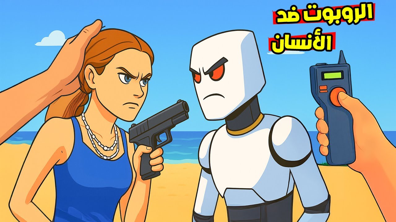 ايش يصير لو صارت معركة بين الروبوت والأنسان !😱 صارت معركة رهيبة 🔥!؟ Newtons Playground VR