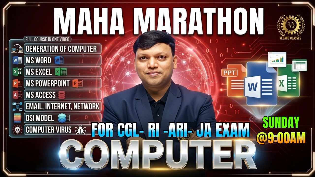 Computer Maha Marathon 2026 | OSSC CGL, OSSSC RI AMIN, Junior Assistant Full Revision Class
