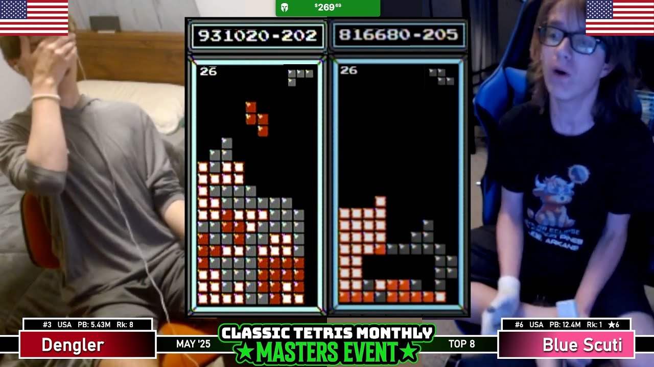 WORLD CLASS EFFICIENCY!! Dengler, Blue Scuti | Top 8 | Classic Tetris Monthly Masters Event May 2025