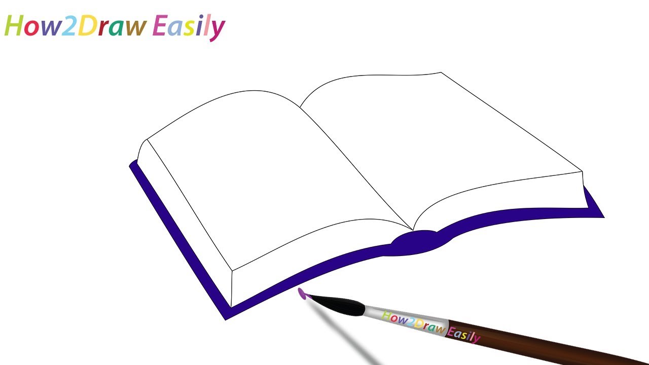 How to Draw an Open Book Easy Step by Step Drawing - Coloring
