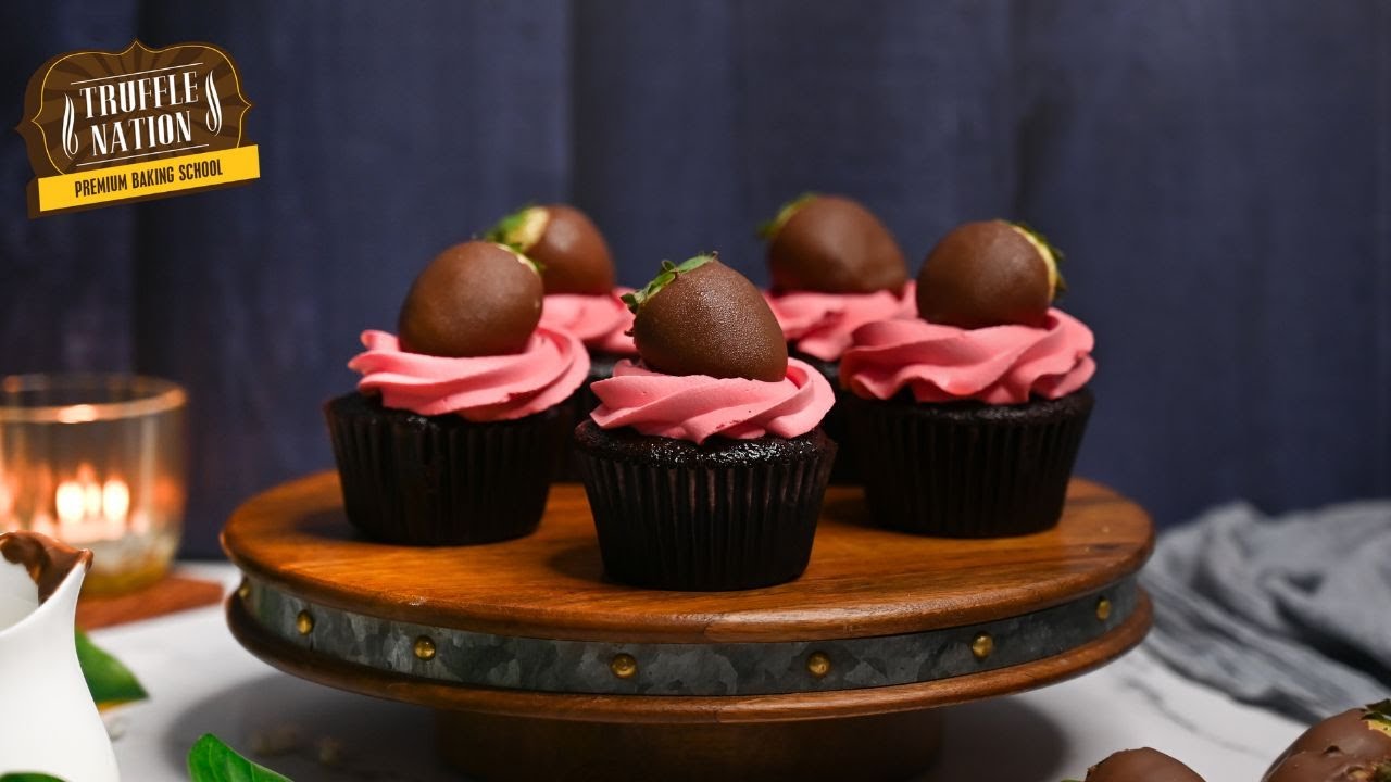 Chocolate Strawberry Cupcake Recipe | Super moist | Eggless | Truffle Nation