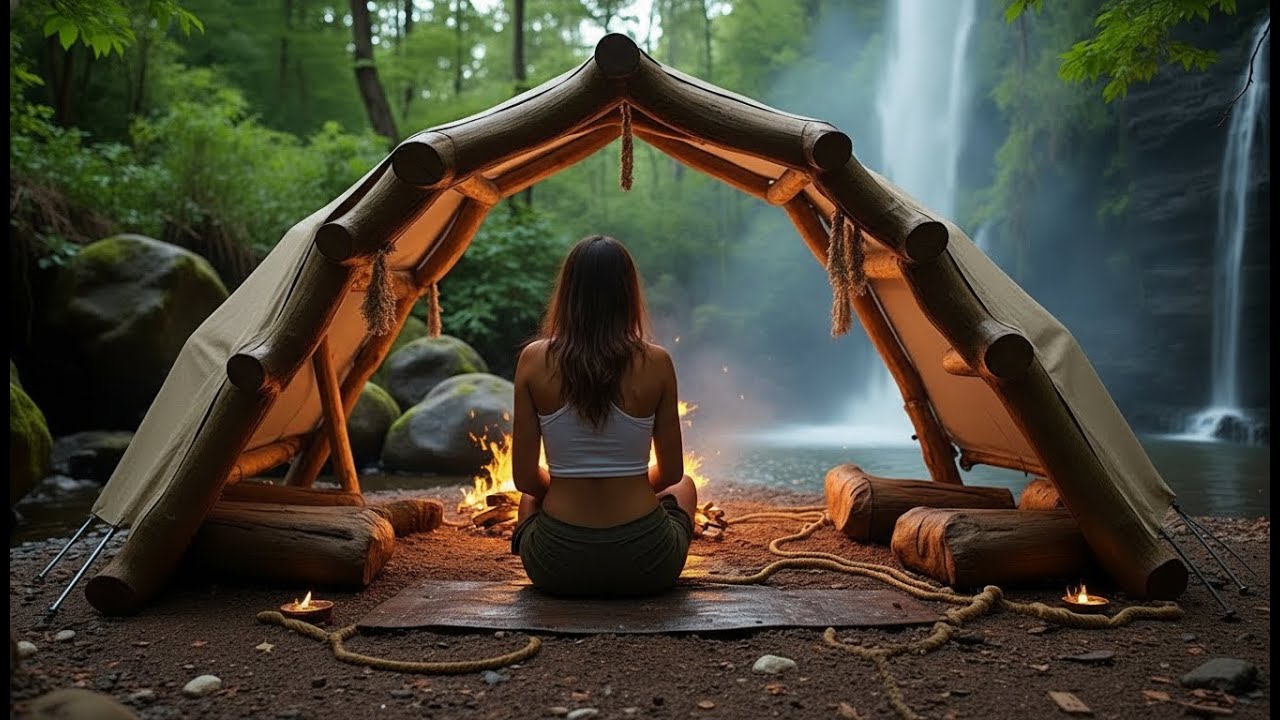 Alone in the Ancient Forest | A Brave Woman’s Cozy Survival Shelter Life