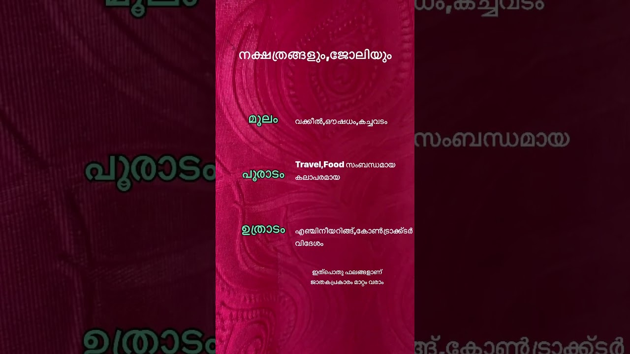 നക്ഷത്രങ്ങളും,ജോലിയും #astrology #indianastrology #malayalam #horoscope