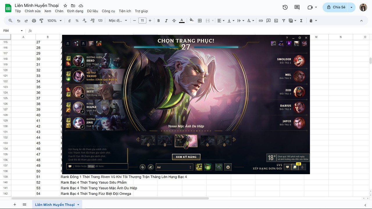 Rank Bạc 4 Thời Trang Yasuo Mặc Ảnh Du Hiệp Trận Được Gấp Đôi ĐNG