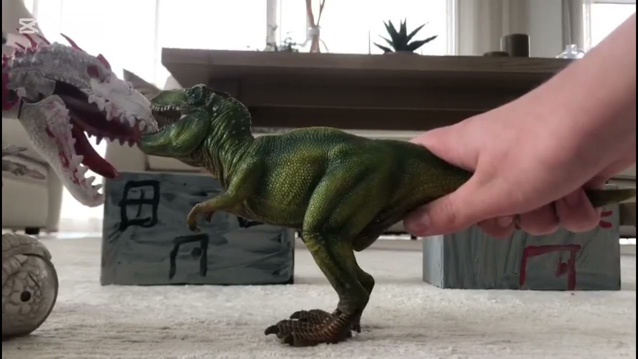 Indominus Rex vs Tyrannosaurus Rex Jurassic World 2015 Final Fight Scene Toy Scene @Razor12-R3l