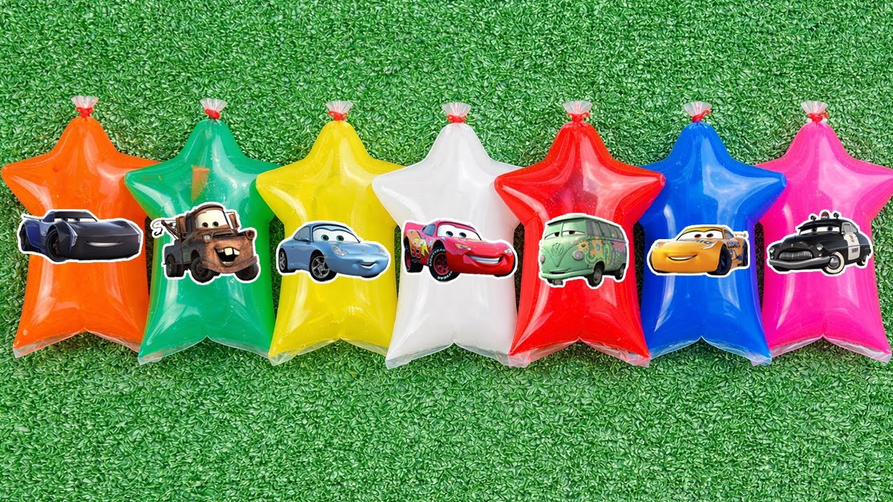 Распаковка мультфильма Disney Pixar «Тачки»: Молния Маккуин, Машинка-пузырь, Машинка-монстр, Чо Ч...