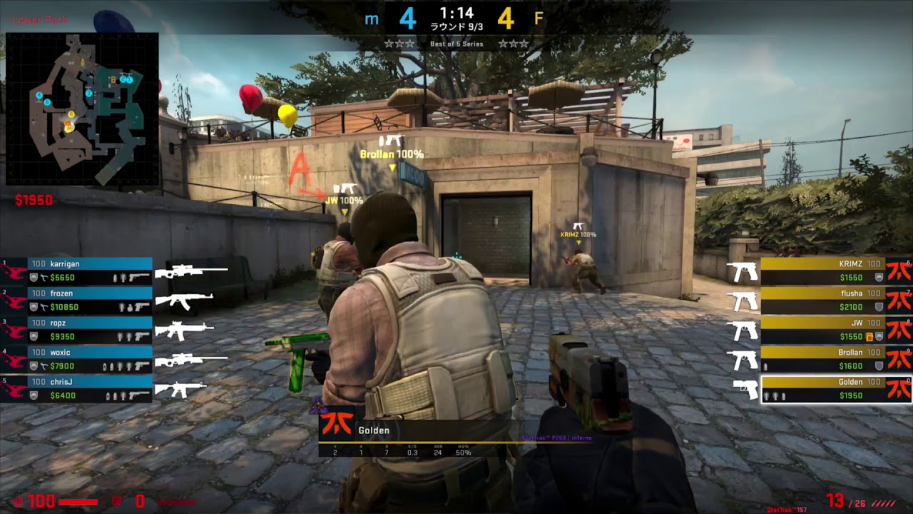 [CS:GO Tactical POV] Overpass T - Fnatic A Short (Eco) - Golden (Supporter) [ESL Pro League S11: EU]