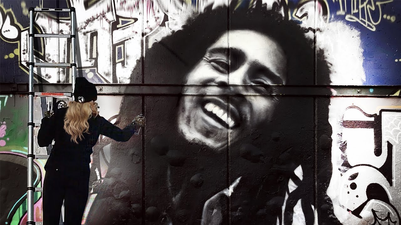 Street Art Mural of BOB MARLEY - The Netherlands | ROOSART