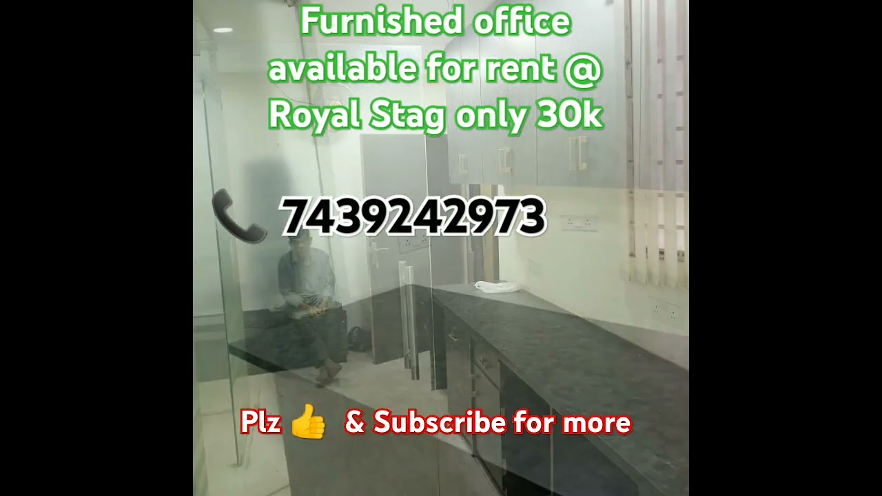350 sqft office  rent @ Royal Stag.1 cabin 4 workstations Reception & waiting room. With toilet.