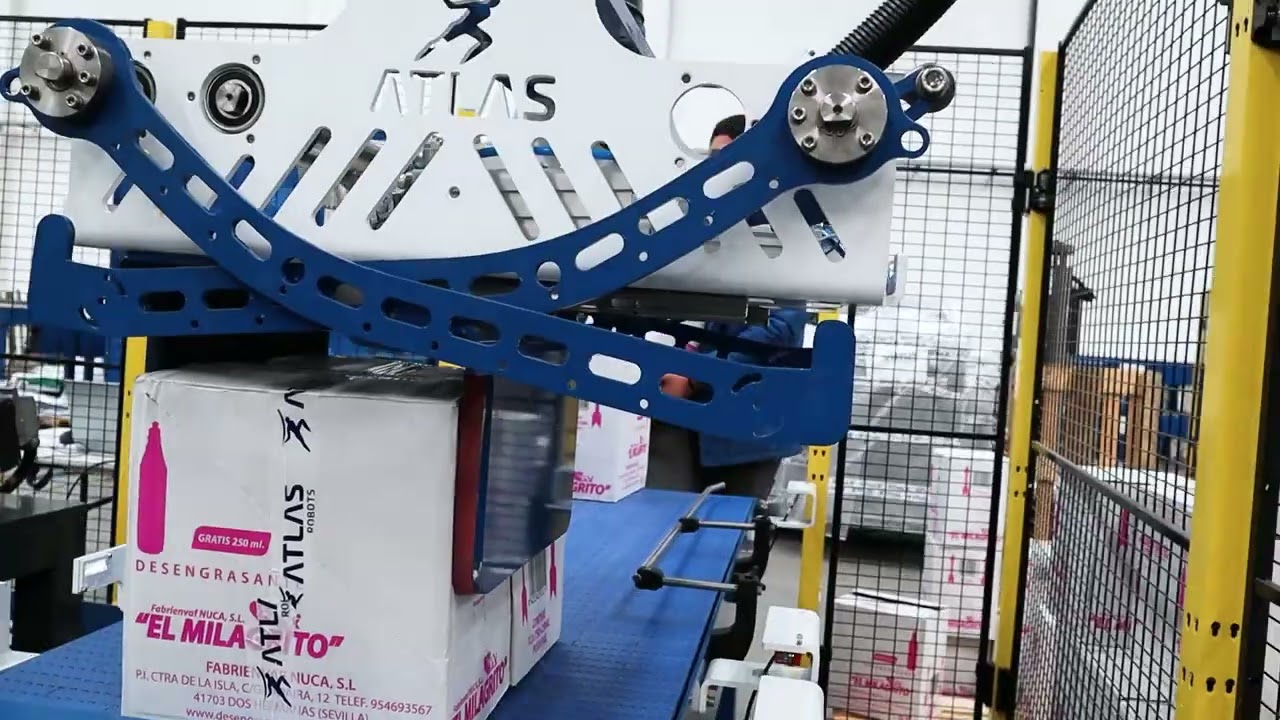 Case palletising robot : ☢️ Up to 10 cases of chemicals per minute 📦