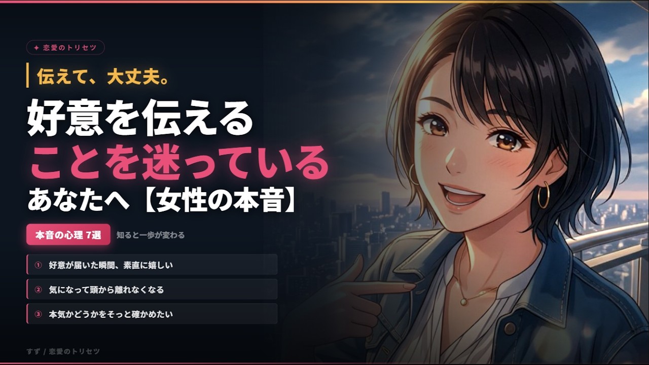 好意を伝えることを迷っているあなたへ【女性の本音】