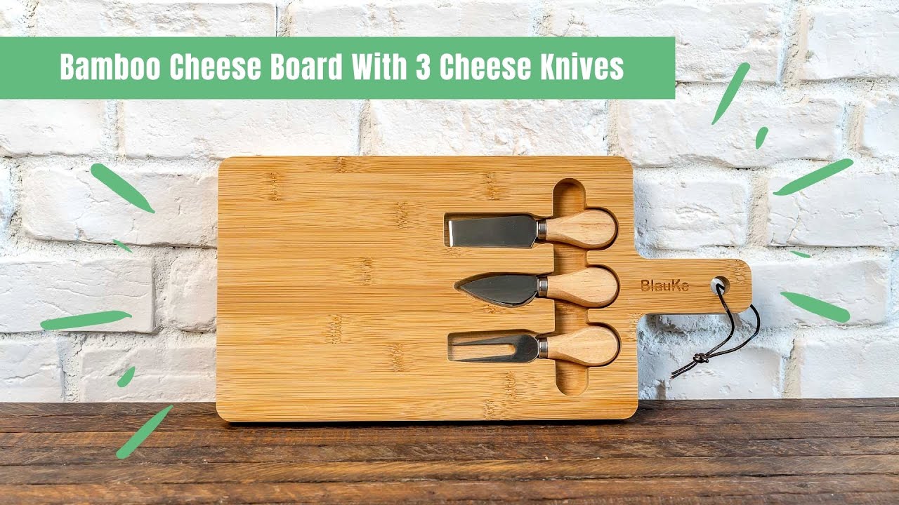 Bamboo Cheese Board And Knife Set (3 Cheese Knives Included) – BlauKe®