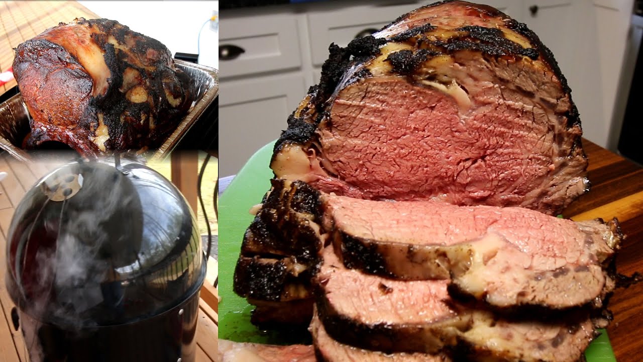 Smoked Prime Rib on the Weber Smokey Mountain