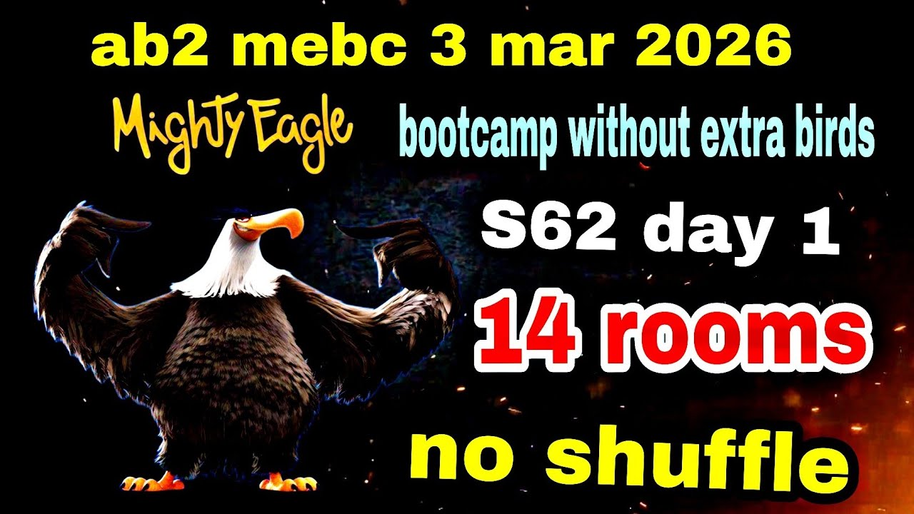 Angry birds 2 mebc season 62 day 1 without extra birds no shuffle walkthrough 14 Rooms #ab2 mebc