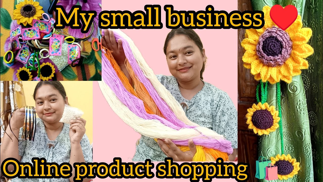 My small crochet business❤️/mene kari online shopping🛍️/crochet sunflower curtain tie🌻