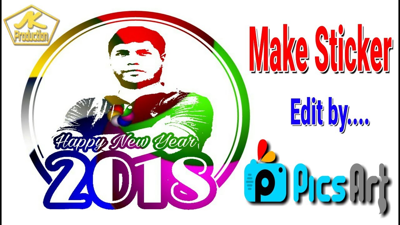 Happy New year 2018 make Sticker : Editing by-Picsart