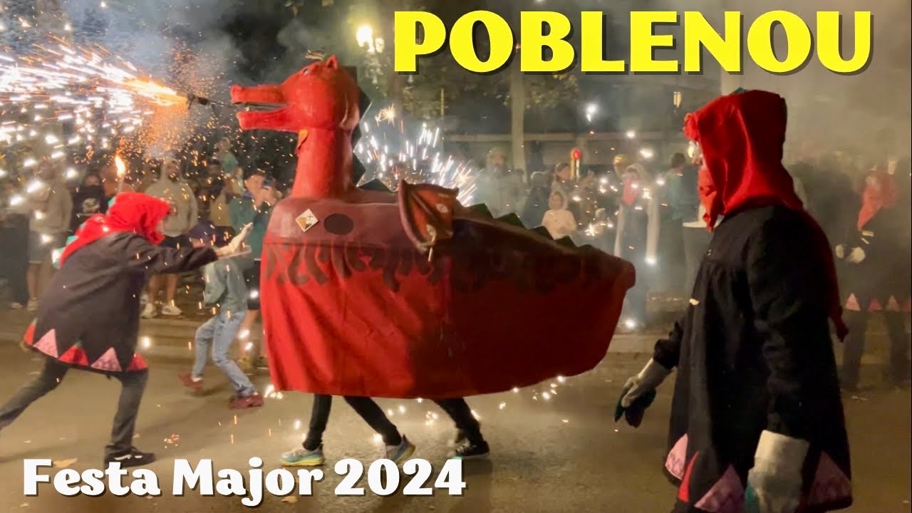 Correfoc at Festa Major del Poblenou 2024 in Barcelona - Spain