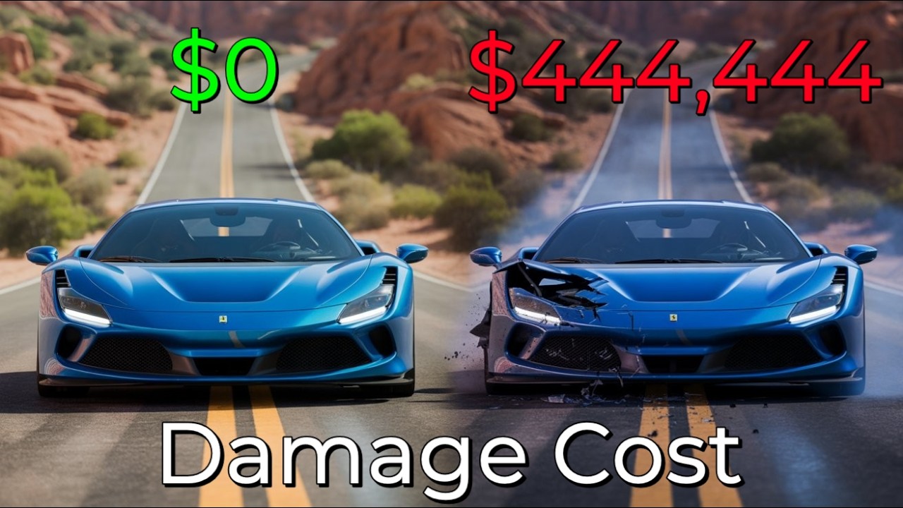 Realistic Crashes BeamNG Drive Damage Cost Ferrari F8 | Epic Wallet Survival