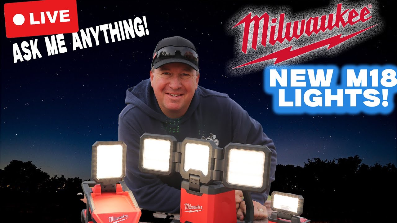🔴 Livestream- Check Out The New Milwaukee M18 Lights!  Just Launched!