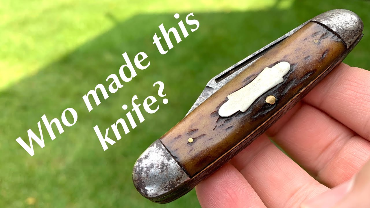 Who made this pocket knife?  Mystery antique bone handled cattle knife old