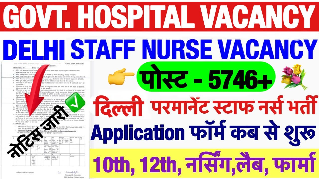 Permanent Nursing Officer Recruitment 2025💐Delhi Government Hospital Staff Nurse Vacancy💐Staff Nurse