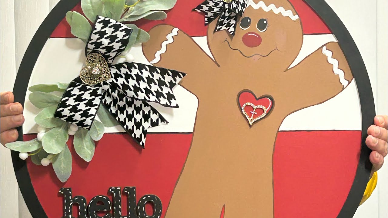 How to turn a garage sell find into a gingerbread door hanger 
