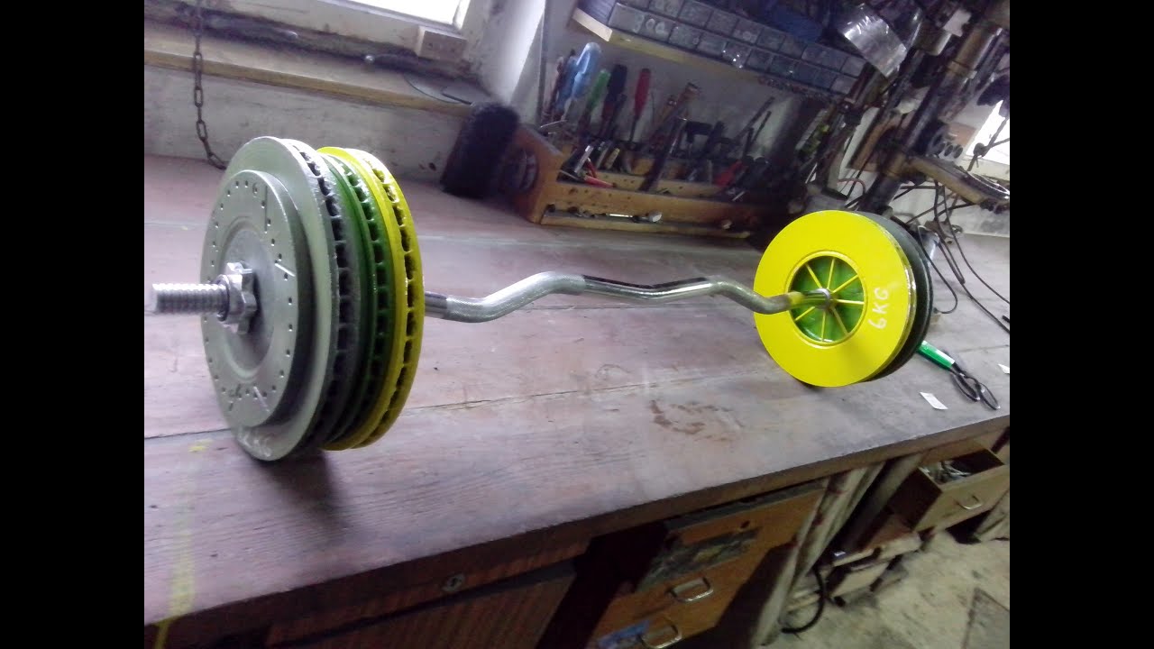 DIY Dumbbell Weights from the old brakes discs