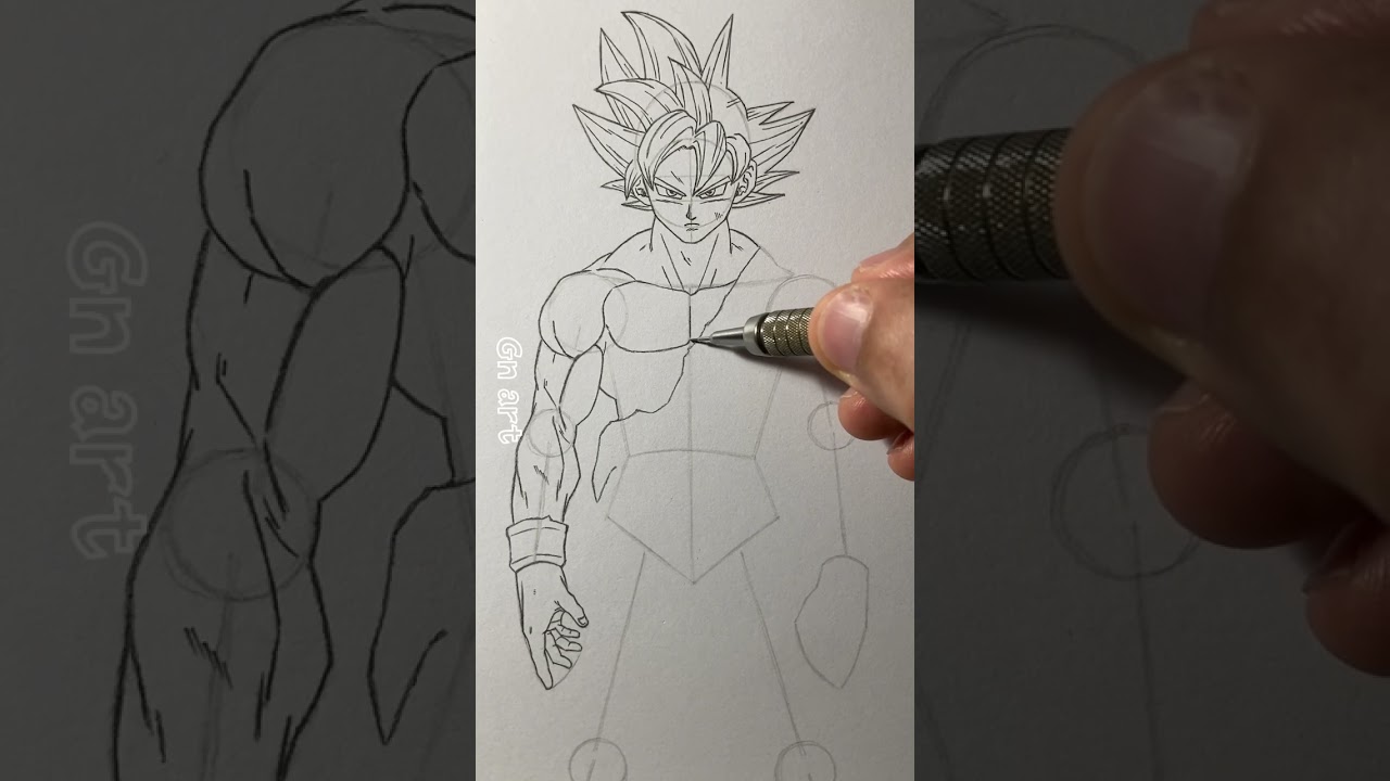 Drawing Goku - step by step - Dragon ball super