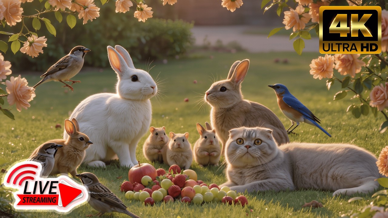 🔴 LIVE 24/7 TV FOR CATS 🐦 NONSTOP Bird & Squirrel Stream | Cat TV 4K