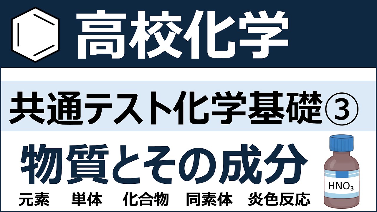 【化学基礎】③物質とその成分│共通テスト