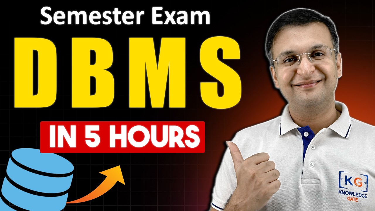 Complete DBMS Data Base Management System in one shot | Semester Exam | Hindi