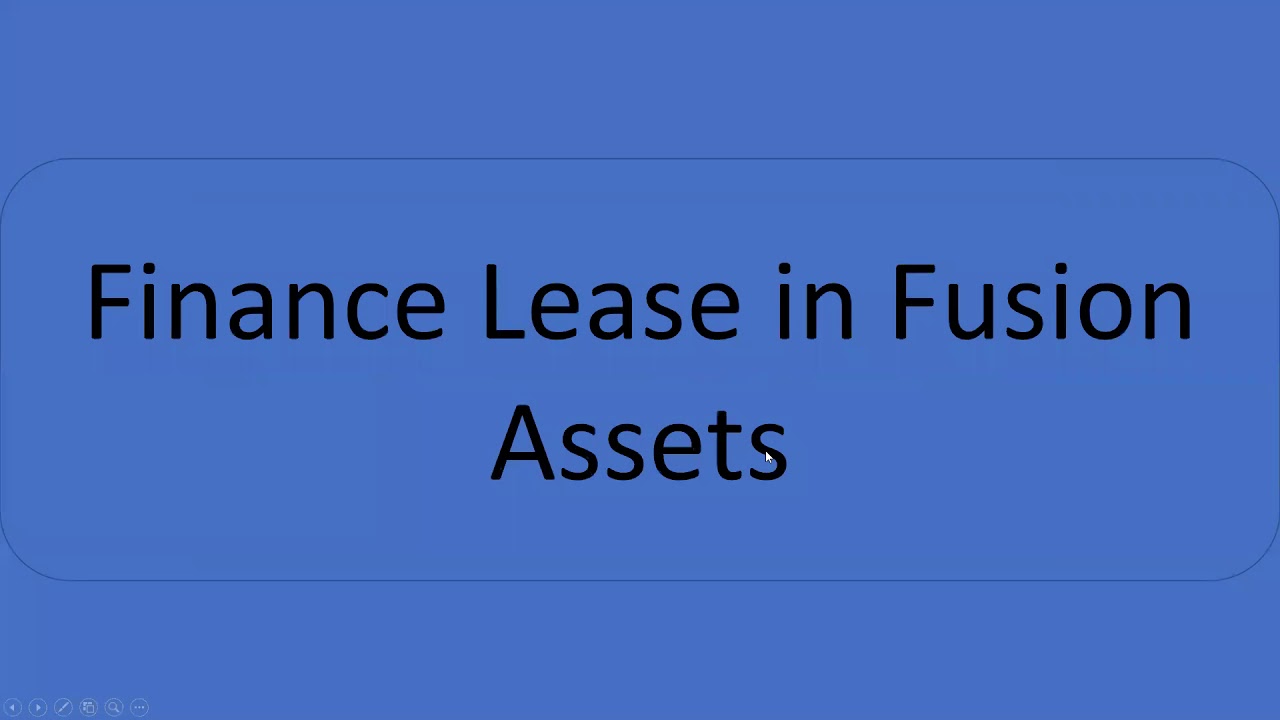 Leased Asset in Fusion Fixed Asset Video1of3