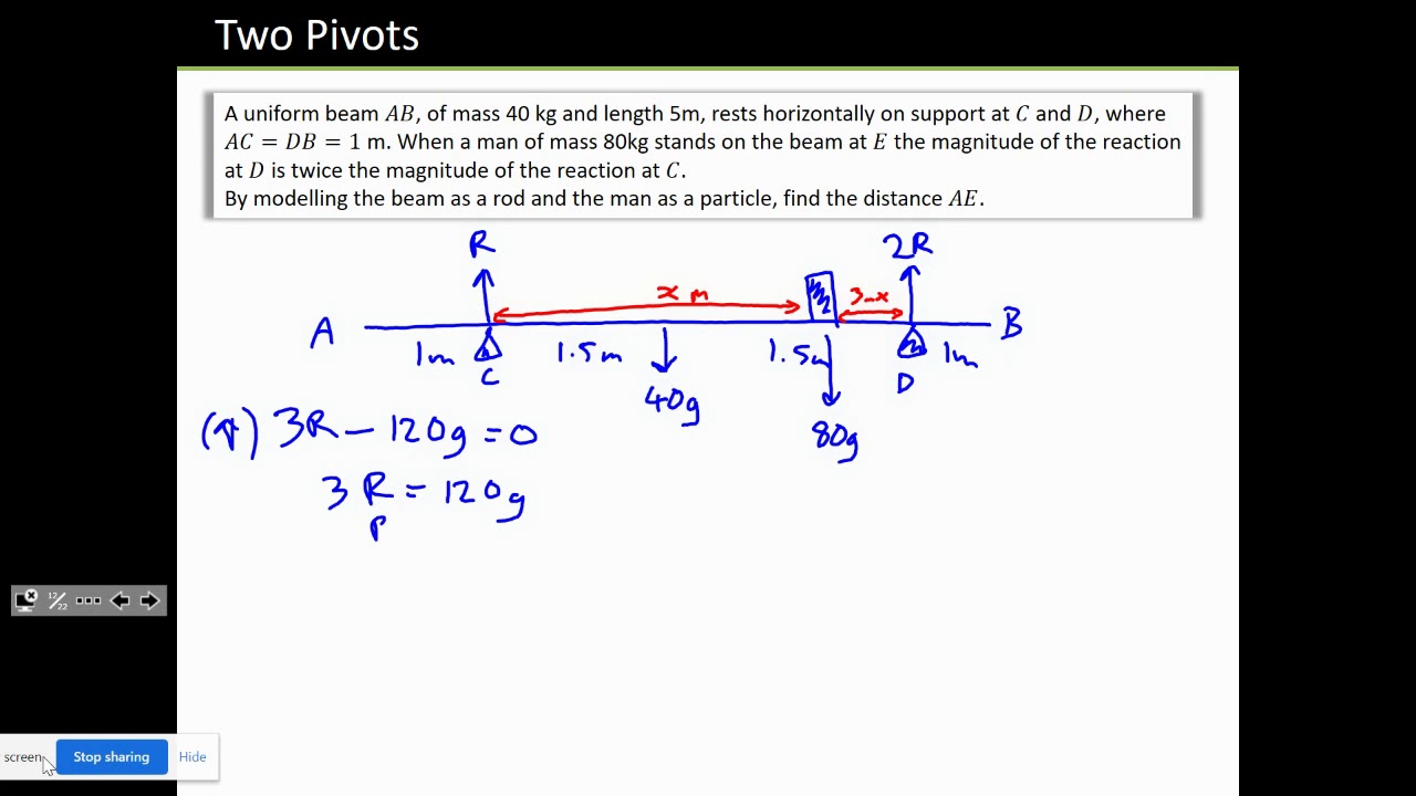 A-Level: Moments with Two Pivots Example