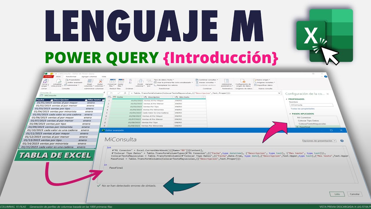 Curso: Lenguaje M para POWER QUERY (Introducción a las 7 Reglas de Oro)